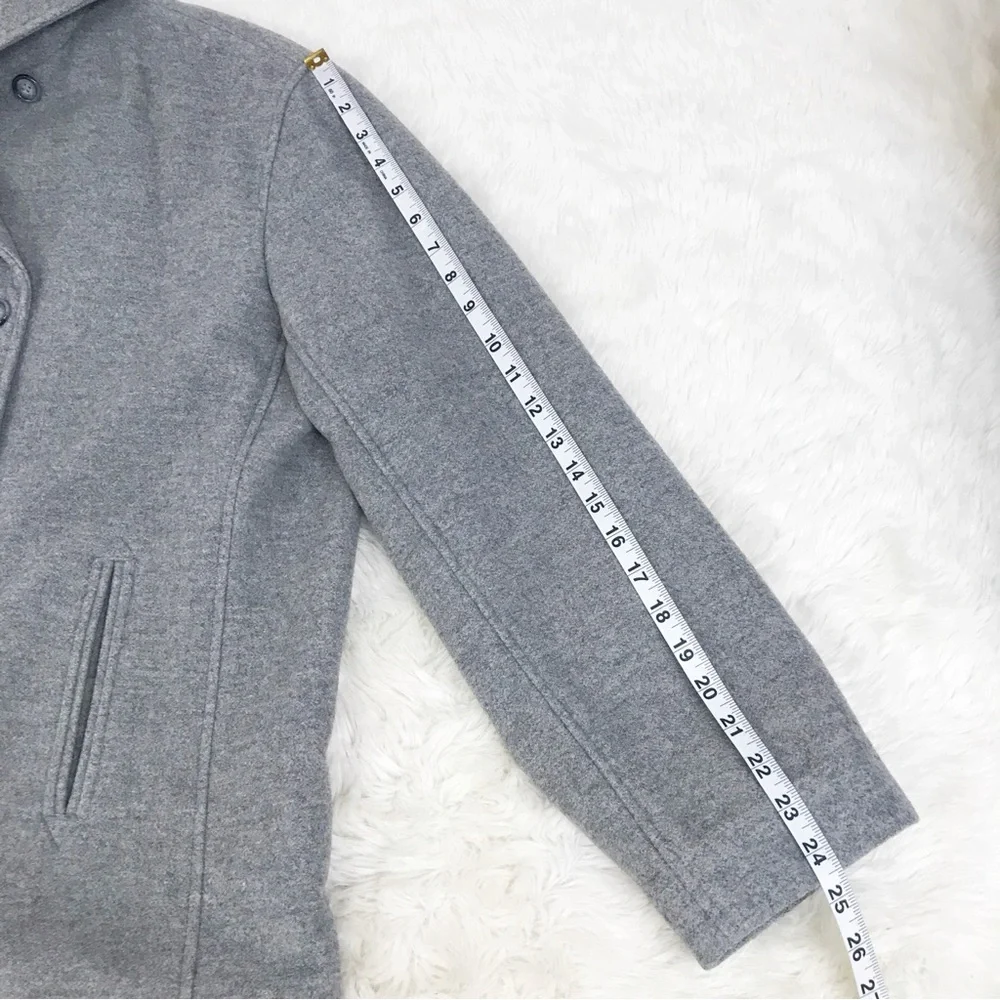 LIZ CLAIBORNE Gray Wool Cashmere Peacoat Jacket Size XL Double Breasted‎ Winter